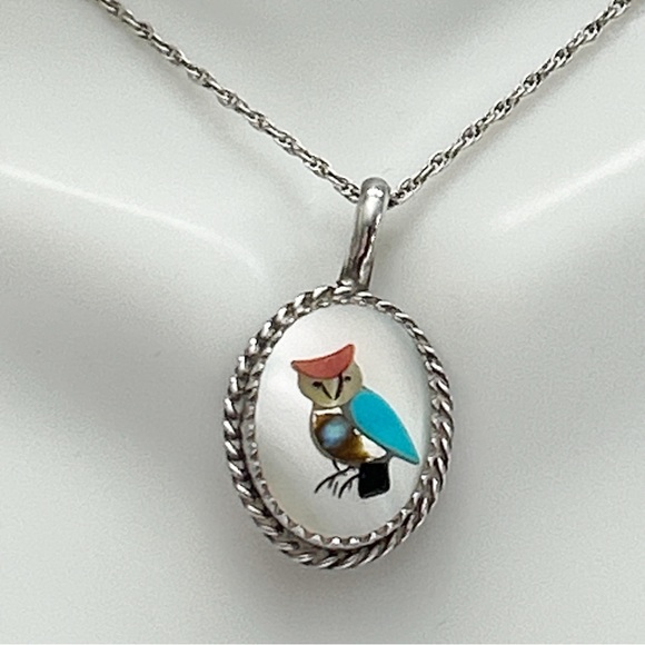 Vintage | Jewelry | Southwestern Mother Of Pearl Coral Turquoise Inlay ...